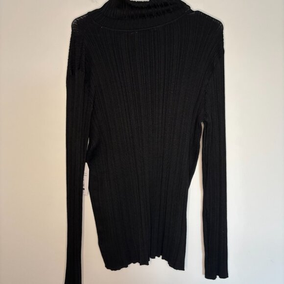 TIME AND TRU NEW Ribbed Turtleneck Womens XL Black Long Sleeve Stretch - Picture 2 of 8